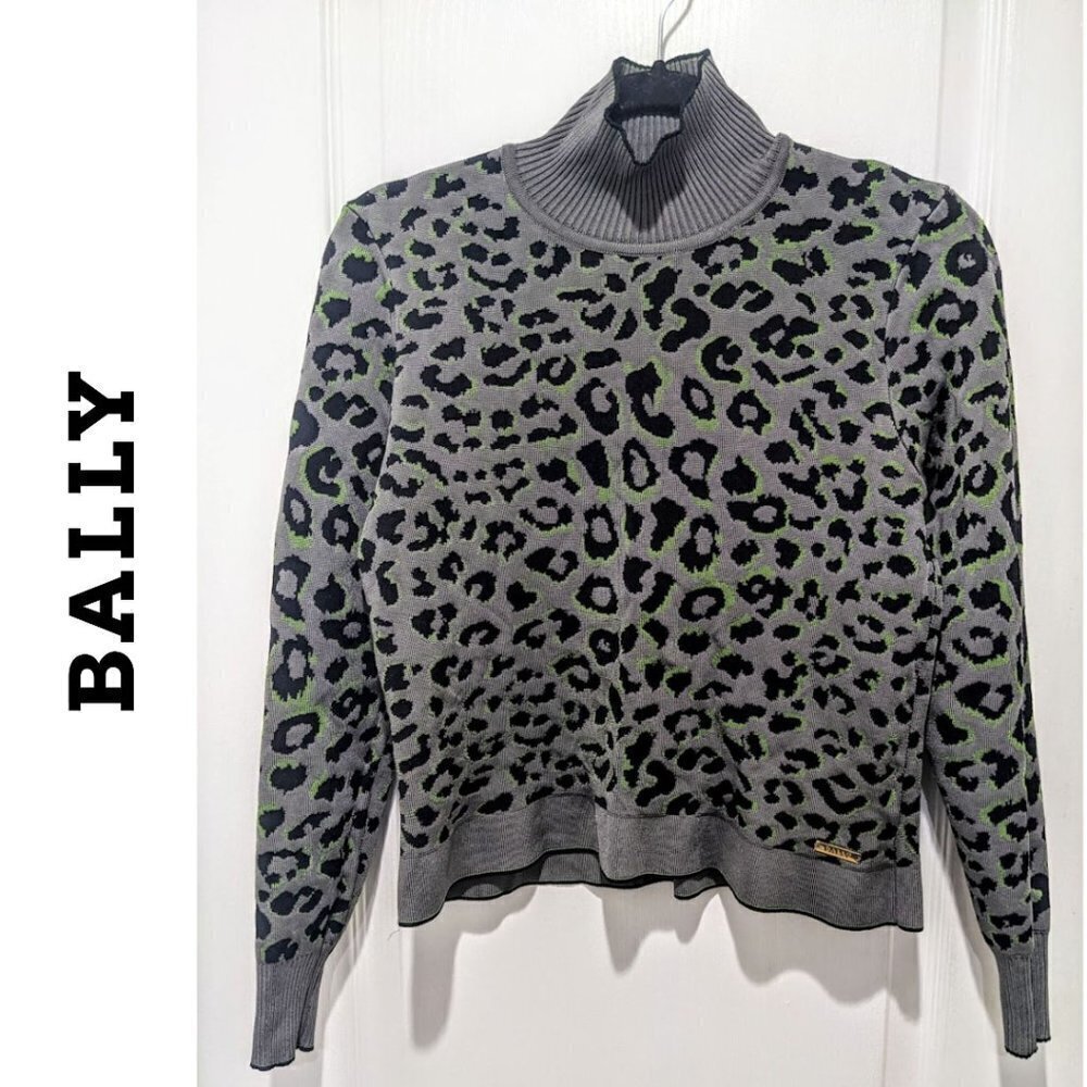 Bally Of Switzerland | Women's Animal Print Turtleneck Sweater